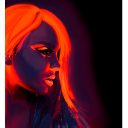 Neonový oranžový aqua make-up